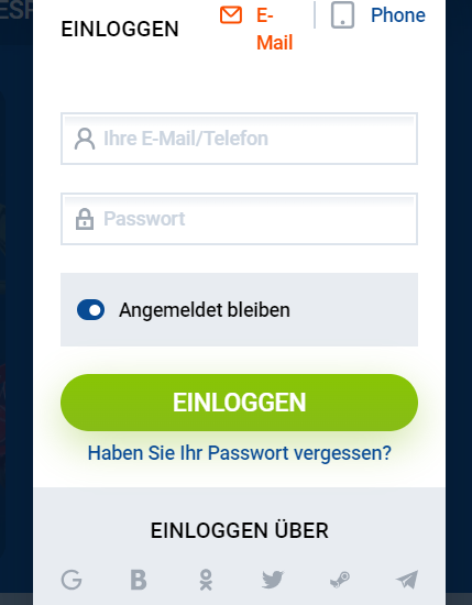 Online-Formular für die Anmeldung bei Mostbet in Deutschland